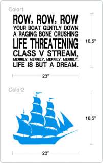 ROW ROW ROW YOUR BOAT   Vinyl Wall Decals Quotes  