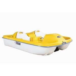 Fiji Three Person Pedal Boat with Yellow Deck and White Hull  