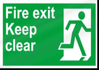 Fire Exit Keep Clear Safety Sign  