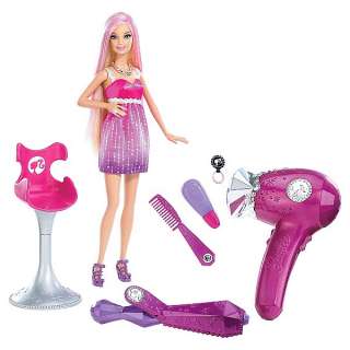   barbie loves glitter blow dryer and doll delivers the ultimate salon