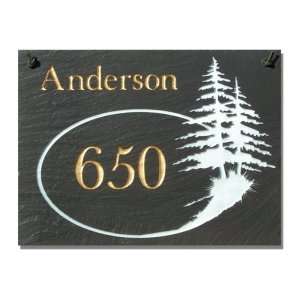 The Stone Mill Personalized Open Pine Tree Slate Plaques 