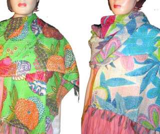 10 New Cotton Hand quilted Kantha Scarves STOLES 19x70  