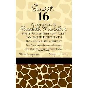  Giraffe Chic Party Invitations