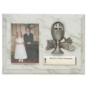 Plaque with Fine Pewter Communion Chalice Casting Childrens Religious 