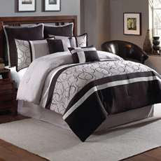   BLAKELY 8 Piece Decorative Bedding Set includes Pillows F Q K CK