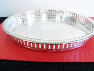 Elegant round silver plated serving tray/plate, diameter 10  