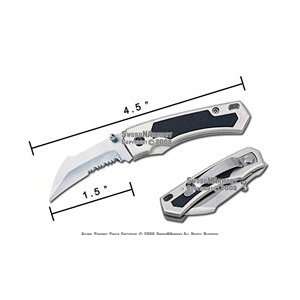 Pocket Folder Liner Lock Knife With Serrated Blade