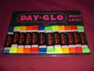 Vintage DAY GLO MAGIC LACES Neon Shoelaces SET x12 NOS  
