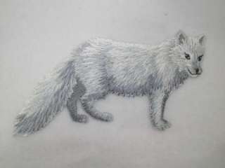 White Wolf Embroidered Iron On Applique Patch  