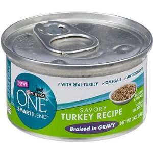 Purina ONE Smart Blend Savory Turkey Braised in Gravy Canned Cat Food 