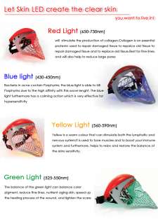   Light Therapy Color Ray LED Acne Skin Rejuvenation Face Mask a  