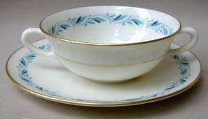 Lenox Blue Ridge P316 (SET OF 3) Cream Soup Bowls and Stands  