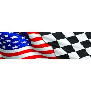  American Checkered Flag Rear Window Decal Automotive