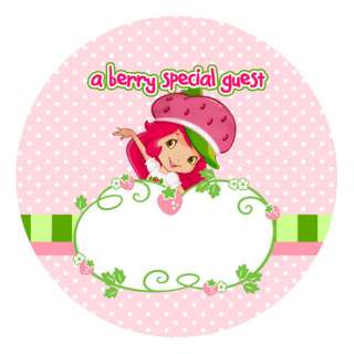 STRAWBERRY SHORTCAKE Personalized Party Favors NAME TAG STICKERS 