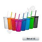 tumblers with lid and straw, plastic drinkware items in acrylic 