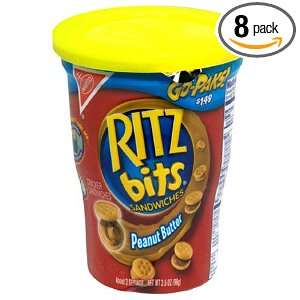 Ritz Bits Peanut Butter Cracker Sandwiches, 3.5 Ounce Go Paks (Pack 