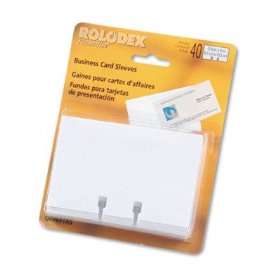  Refill Sleeves for Business Card Files   White, 40 per 