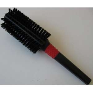  Black with Red Round Hair Brush with Boar Nylon Bristles 