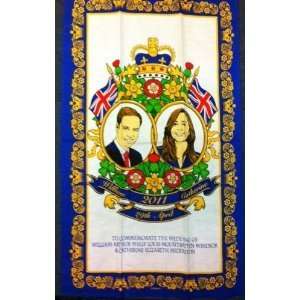  Royal Wedding 2011 Commemorative Tea Towel Souvenir  100% 