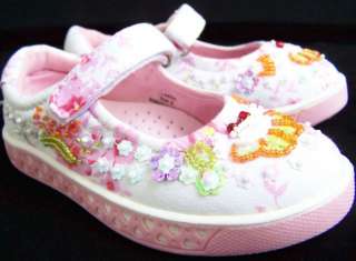 NEW Girl FLORAL SEQUINS Laura Ashley MJ Tennis Shoes 11  