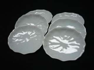 Leaf White Plates Dollhouse Miniatures Ceramic  