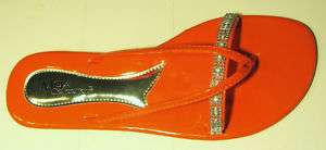 Women Flip Flop Thongs Sandals Flat Shoes Orange  