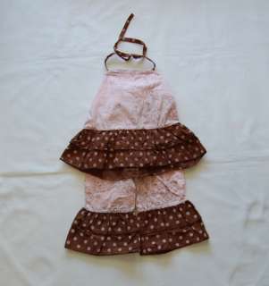   Designs Toile Polka Dot Ruffle Top Capri Pants Set 3 6 months Girl