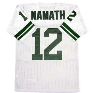   Namath #12 New York Jets White Sewn Throwback Mens Size Jersey  