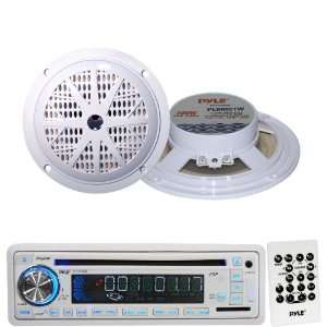  Pyle Marine Radio Receiver and Speaker Package   PLCD35MR 