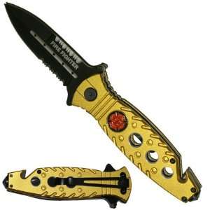  3.5 Tiger USA Fire Fighter Spring Assisted Rescue Knife 