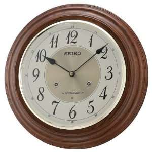  Seiko QXM283BLH Wall Clock with Wood Finish