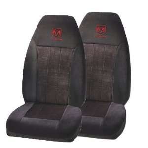  2 Front Seat Covers   Red Dodge Ram Logo Automotive