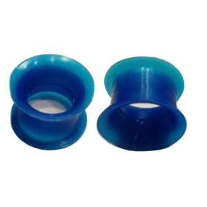   Skin Plugs Silicone Tunnels Flexible Gauges Double Flare   5/8 16MM