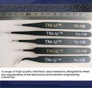 Stainless Steel Tweezers Forceps plier one set for 5PCS  