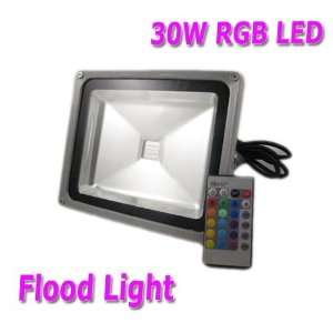   30W RGB Color Changing Outdoor Remote Control LED Flood Light 3000LM