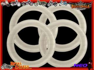   WHITE WALL TYRE INSERTS FOR VESPA 8 RIM (4 PCS 2 TYRE) BRAND NEW