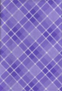 Purple Plaid PEVA Vinyl Tablecloth White Lilac Easter Flannel Back 