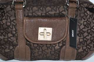 DKNY Square Turn Lock Satchel Bag Purse Handbag Sac Wallet Set 