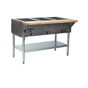 Steam Table, Electric Steam Table, 3 Hole, SS Liner, 120 