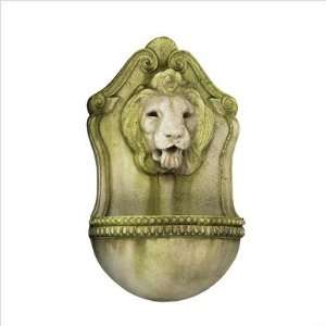  Aged Lion Outdoor Fiber Stone Wall Fountain by Orlandi 