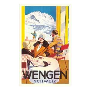  Advertisement for Swiss Ski Resort Premium Poster Print 