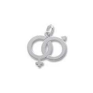  Male&Female Symbol Charm   Sterling Silver Jewelry