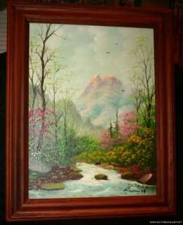 IVA PRINCE FOLK ART PAINTING SMOKY MOUNTAINS OUTSIDER  