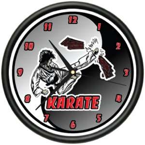   KARATE Wall Clock martial arts black belt uniform gift