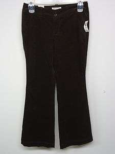 NWT Old Navy Ladies Corduroy Pants Mid Rise Trouser Stretch Brown 