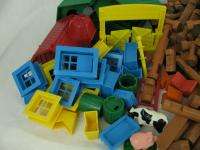 Wooden Lincoln Logs Toys Building Set 320 Pieces Roofs  