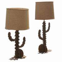 Wrought Iron Cactus Table Lamps Western Style  