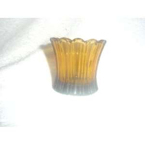  Amber Glass Toothpick Holder or Candle Cup Everything 
