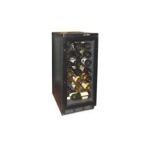  32 Bottle Black Wine Cooler With Front Exhaust