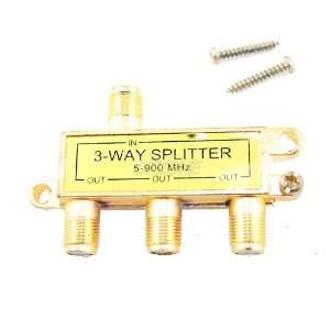   Topzone 900 Mhz, 24k Gold Plated Three Way Video Splitter Electronics